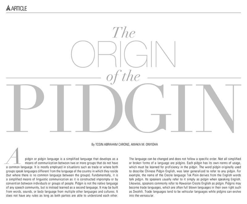 Origin of Pidgin